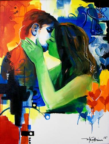 The Kiss - 18"x22" - SOLD