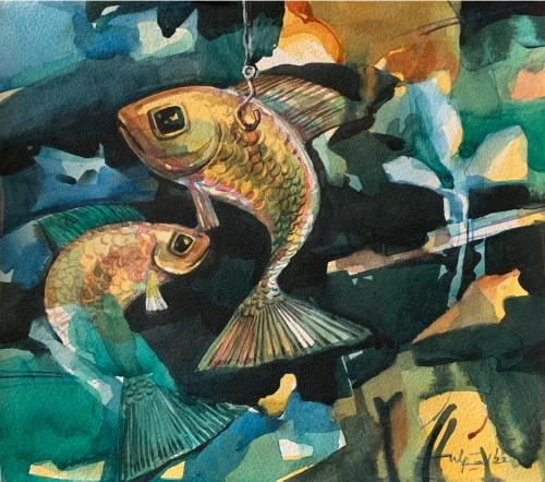 Just Before the Catch - 11''x11'' - Price on request